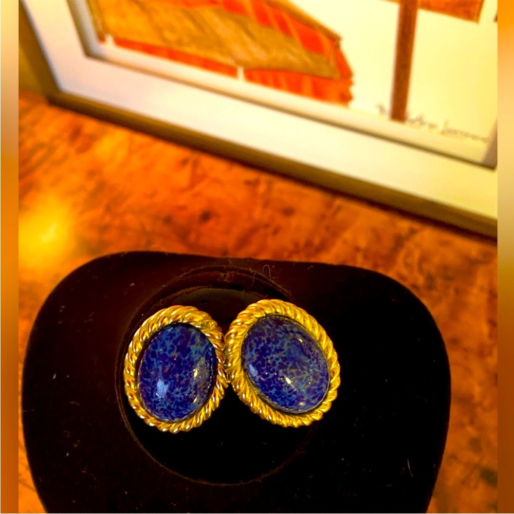 Exquiste Lapis Christian Dior Earrings